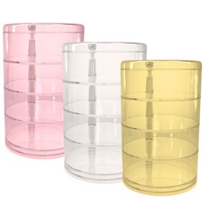 Turmorganizer leer in 3 Farben rosa, Transparent, gelb